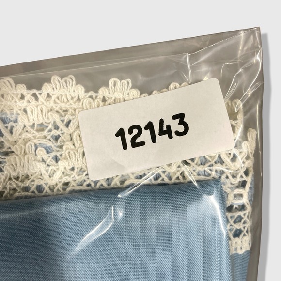Unbranded Ruffle Curtains Home 29x24 Blue Cottagecore Lace Trim Valance Set - Picture 7 of 7